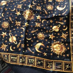 Real vintage Versace silk scarf - zodiac sign